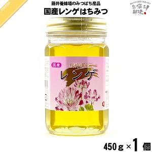 国産レンゲはちみつ 瓶入 （450g） 藤井養蜂場 れんげ 蜂蜜 「5250円以上で送料無料」｜mitsubachi-road