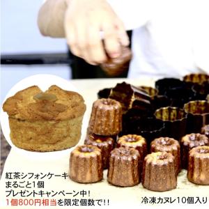 4500円ポッキリ 紅茶シフォンケーキ1個プレゼント ブランデーカヌレ 10個 全国冷凍配送無料 焼き菓子 スイーツ 洋菓子 フランス菓子 お取り寄せ