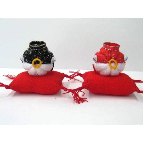 ちりめん生地とスチボールで作る,ふぐの飾り 夫婦ふぐ小　