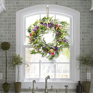 SyajinJpan_JP 40*40cm ライフラワー インテリア 造花 蘭 菊 リース 花輪 飾り台 造花ドアリース 収穫シーズン ドリアル 吊る