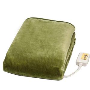ライフジョイ 電気毛布 掛け 敷き 日本製 グリーン 188cm×130cm