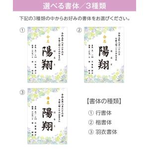 命名書 Green Flower 命名紙 額付...の詳細画像4