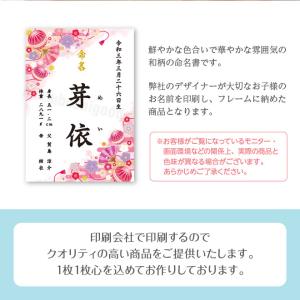 命名書 和柄 ピンク 命名紙 額付き A4 お...の詳細画像3