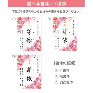 命名書 和柄 ピンク 命名紙 額付き A4サイ...の詳細画像4