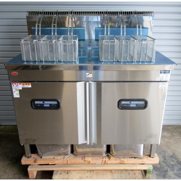 未使用品 2022年 マルゼン 2槽ガスフライヤー MXF-116FWC W1100×D600×H8...