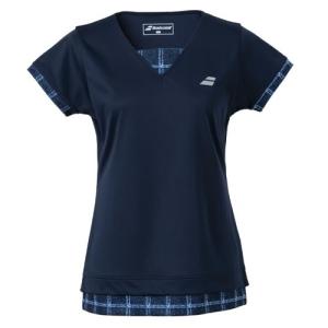 バボラ ＢａｂｏｌａＴ PURE SHORT SLEEVE SHIRT (チェック) テニス レディースウェア BWG3378-NV00の商品画像