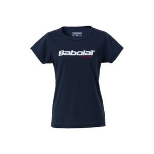 バボラ BabolaT PURE SHORT SLEEVE SHIRT (デニム ビッグロゴ) テニス レディースウェア BWP3575-NV00｜mitsuhashi