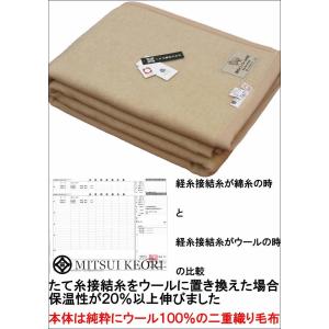 三井毛織 洗える 毛布 メリノ ウール 140...の詳細画像4