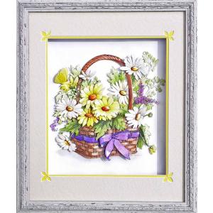 シャドーボックスキット　デイジーバスケット（額、テキスト付き）8×10インチサイズ/3D/ミツヤ/額/クラフト/初心者