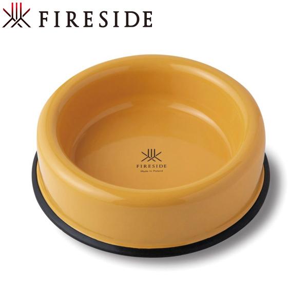 ファイヤーサイド 琺瑯ドッグボウル 50081 ペットフード 黄 食器 ペット用 滑り止め フードボ...