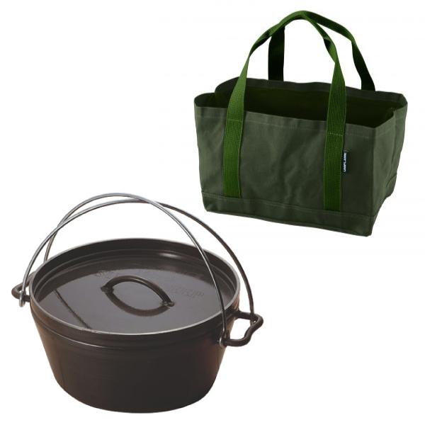 ユニフレーム ダッチオーブン10インチ＆トート2点セット 661307 660942 キャンプ用品 ...