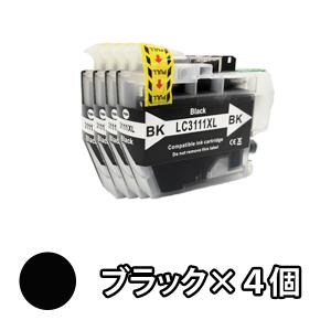 BROTHER 互換インクカートリッジ LC3111BK ブラック 単品４本 DCP-J987N DCP-J587N DCP-J982N-B/W DCP-J981N DCP-J978N-B/W MFC-J998DWN MFC-J738DN MFC-J738DW｜mitubosi8558