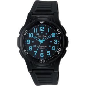 シチズン Q&amp;Q 腕時計 アナログ 防水 ウレタンベルト VP84-852 メンズ ブラック ブルー