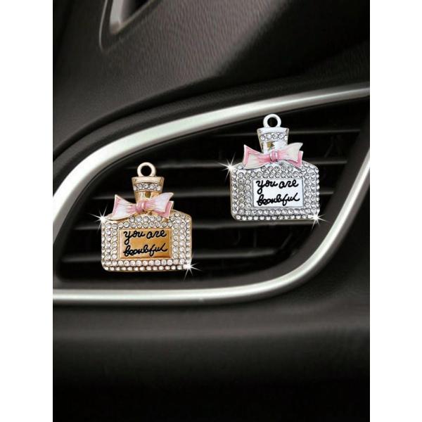 1/2/4個 車用ベントクリップディフューザー、空き香水瓶デコラティブフラットエアフレッシュナー、ラ...