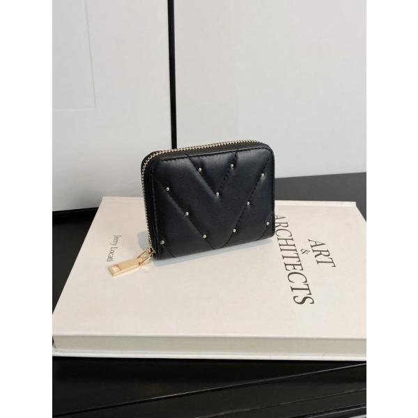 1個 キルティング装飾 PUレザー ジッパー長財布 レディース デイリーユース ギフト マネーウォレ...