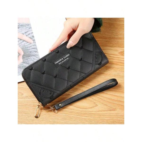 女性用長財布 大容量クラッチバッグ ひし形パターン文字マルチファンクション財布 レディース マネーウ...