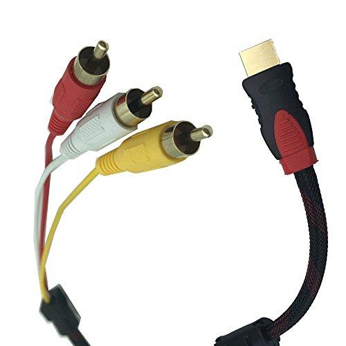 Like-You HDMI A/M TO 3RCA 変換ケーブル 金メッキ コンポーネント オス テ...