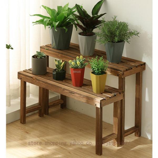 花台 フラワーテーブル ブラウン おしゃれ フラワー台 アンティーク 飾りスタンド 木製 フラワース...