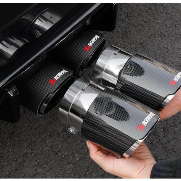 マフラーカッター エキパイ カーボン シングル 大口径 89mm 101mm ドレスアップ 選べる4...