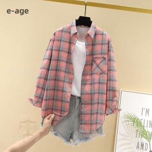シャツ レディース チェックシャツ 長袖シャツ...の詳細画像1