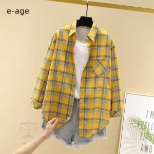 シャツ レディース チェックシャツ 長袖シャツ...の詳細画像2
