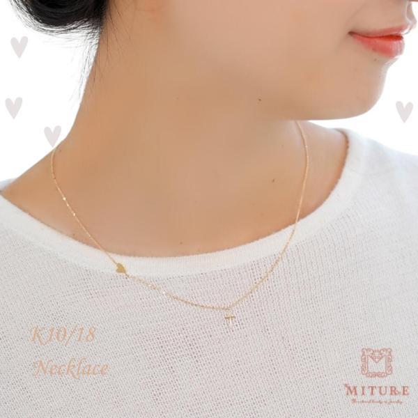 ネックレス レディース K10 K18 プレゼント ハート クロス ギフト 女性 シンプル かわいい...