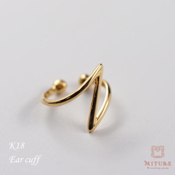 K18 イヤーカフ レディース 18k 18金 ゴールド イヤカフ イヤリング 地金 シンプル プレ...
