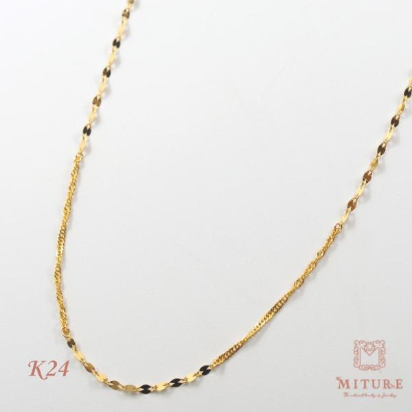 純金 ネックレス 24金 K24 純金ネックレス チェーン レディース ゴールド 金 42cm ペタ...