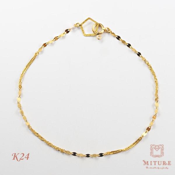 純金 ブレスレット 24金 K24 純金ブレスレット ブレス レディース ゴールド 金 17cm ペ...