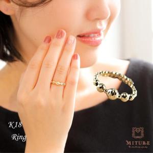 K18 ミラーボール フリー リング / レディース ジュエリー 指輪