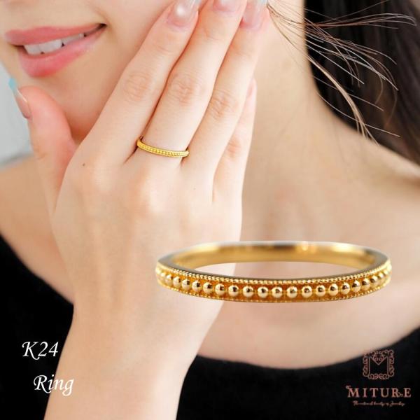 24金指輪 24金 指輪 純金 ゴールド リング ゆびわ ミル打ち シンプル 地金 ジュエリー プレ...