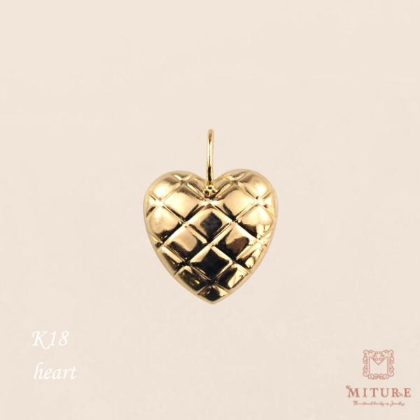 K18 ハート ペンダント トップ 18k 18金 ゴールド 大きい ボリューム 地金 ジュエリー ...