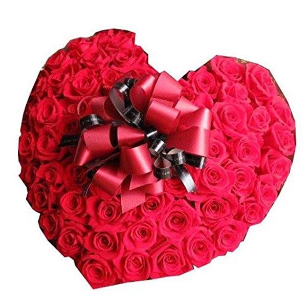 還暦祝い 赤バラ 60本 還暦祝い プレゼント 贈物 プリザーブドフラワー ６０輪ハート