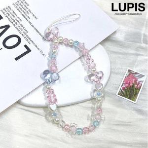 スマホストラップ ストラップ スマホアクセサリー 手首 落下防止 ビーズ カラフル ポップ ハート ベアー リボン ガーリー かわいい 韓国 韓国っぽ