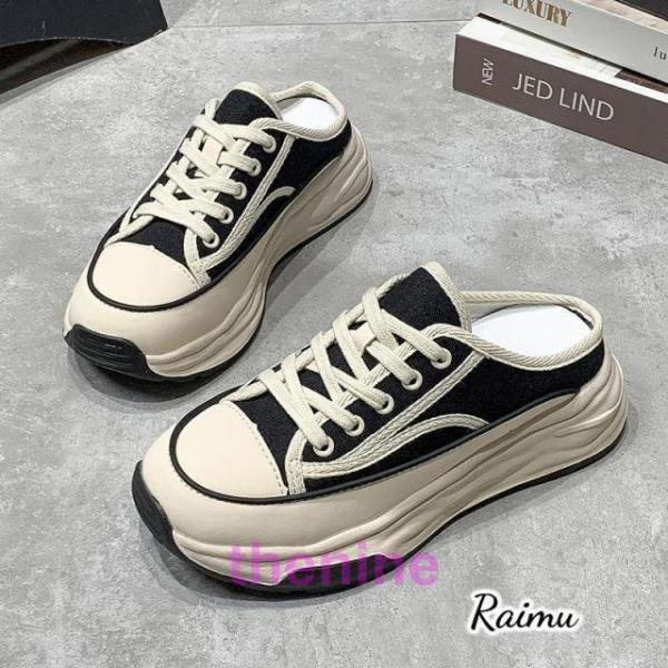 ウェッジソール 厚底 スニーカー かかとなし レディース スリッポン スリッパ スポーツサンダル レ...