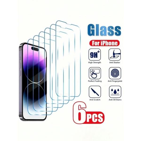 6枚パック 傷防止強化フィルム 透明強化ガラス HD スマホスクリーンプロテクター  スマホモデルに...