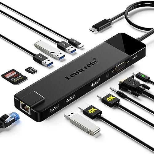 ドッキングステーション hdmi 2つ Type C LAN ハブ13-in-1 MST usb-c...