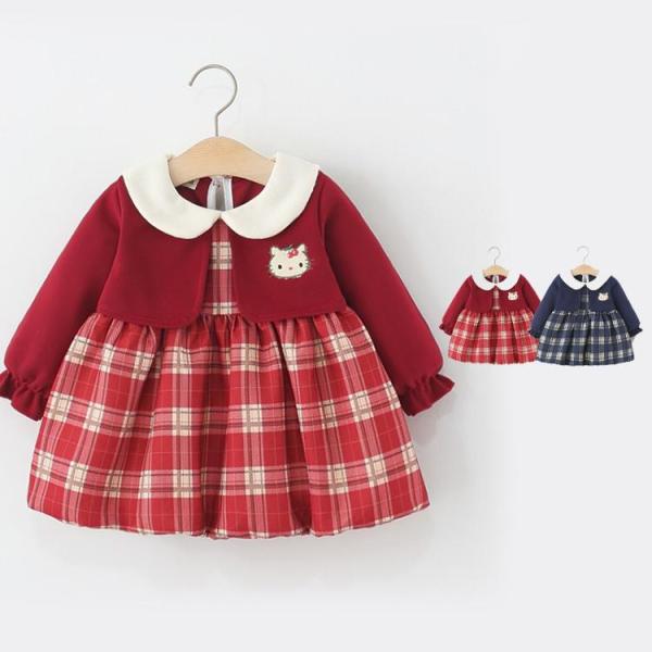 ベビー服 ワンピース ドレス 女の子 70 80 90 100 赤ちゃん 長袖 お祝い 結婚式 入園...