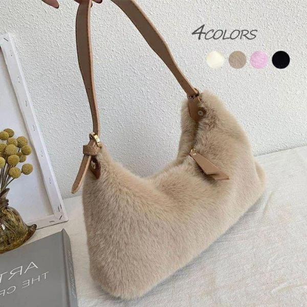 ファーバッグ トートバッグ ショルダーバッグ レディース 秋冬 ハンドバッグ ムートン ボア 斜めが...