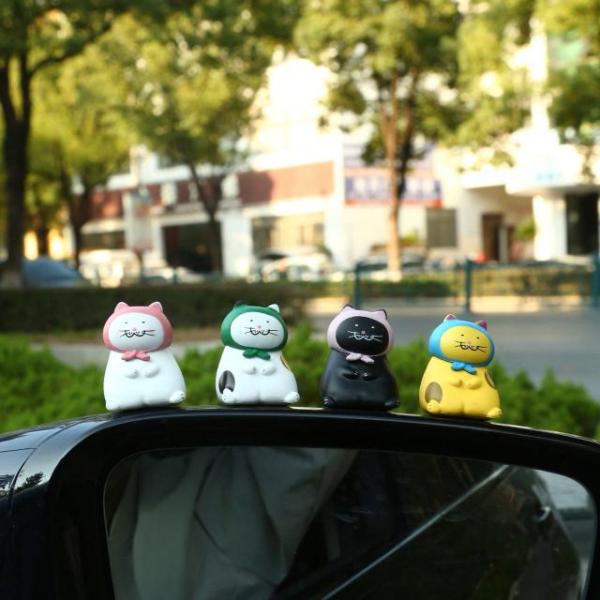 1個 クリエイティブでユーモアのある漫画のねこの車の装飾、ルームミラー/ダッシュボードの装飾、かわい...