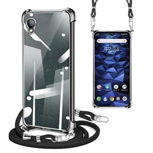 PAILAIMEN DIGNO BX2 A101KC ケース クリア ショルダーストラップ 耐衝撃 サムス DIGNO BX2 A101KC スマホケース 肩掛け 斜めかけ 縄掛けケース 透明｜mitusawa7