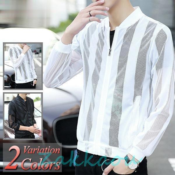 「2024新品発売」 ジャンパー メンズ 夏 薄手 メッシュ サマージャケット 軽量 長袖 日焼け ...