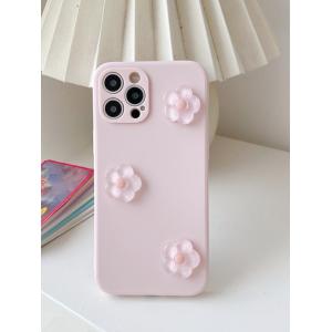 新作 透明 5枚弁の花 スマホケース iPho...の詳細画像2