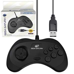 セガ公認 サターン ゲームパッド コントローラー Official Sega Saturn USB Controller 8-Button Arcade Pad Black for PC/Mac/Steam｜mitusawa9