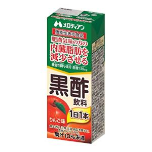 メロディアン 黒酢飲料（機能性表示食品） (りんご) 200ml 24本 内臓脂肪の減少｜mitusawa9