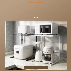 電子レンジラック 幅41?58cm 伸縮タイプ 伸縮式 レンジ上収納 キッチン収納 家電ラック レンジ上ラック トースターラック 省スペース 整理棚