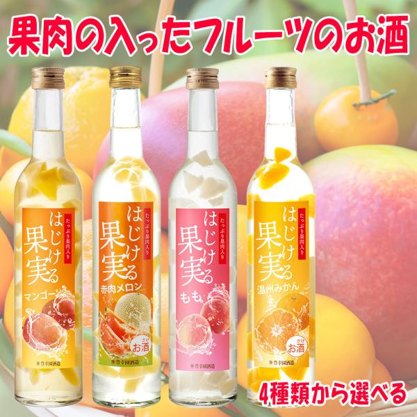 フルーツ 果物 のお酒 はじける果実 マンゴー もも 温州みかん メロン から選べる500ml 果肉...
