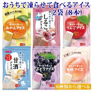 おうちで凍らせて食べる シャーベット アイス 福袋 セット 2袋（8本入） 選べる みかん しるこ りんご ぶどう 甘酒 白桃 おやつ