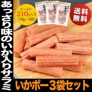 おつまみ いか入りサラミ いかボー3袋セット 送料無料 ポイント消化 食品 わけあり 詰め合わせ セット 宮内ハム