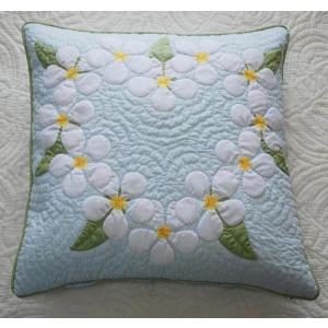 花柄ハワイアンキルト　パッチワーク　マルチカバー　ラグ　ハンドメイド　ハワイ土産 ハワイアンキルト ハンドメイド クッションカバー製作キット hk10033